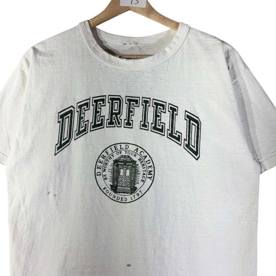 Vintage Deerfield Academy Graphic Logo T-Shirt