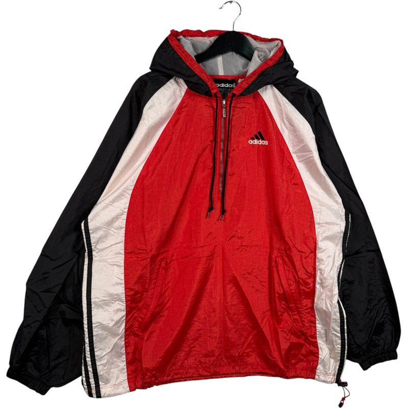 Vintage Adidas Mini Spellout Color Block Windbreaker