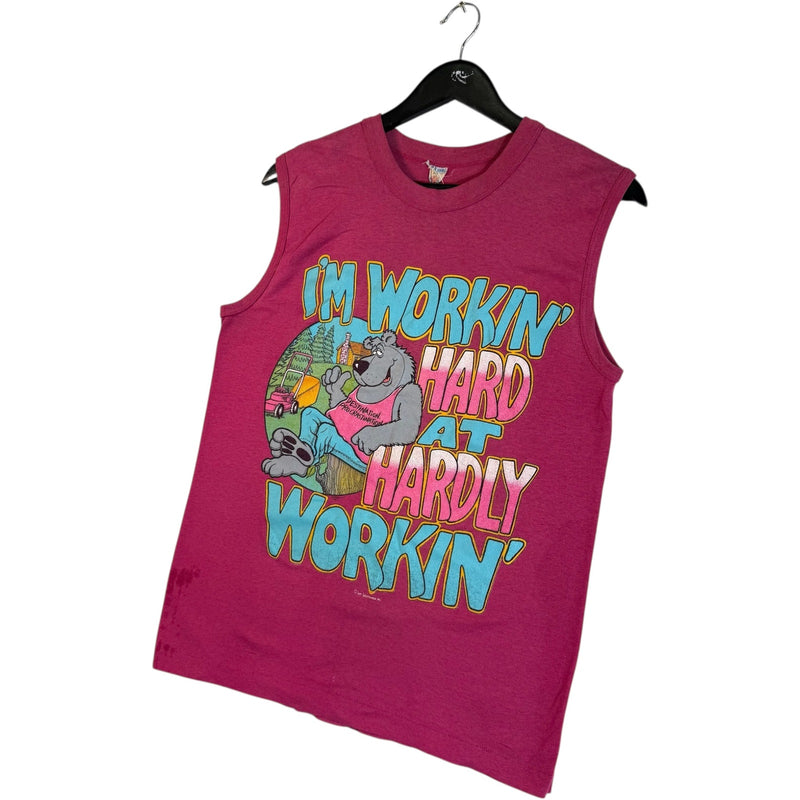 Vintage "I'm Workin' Hard at Hardly Workin'" Tank Top