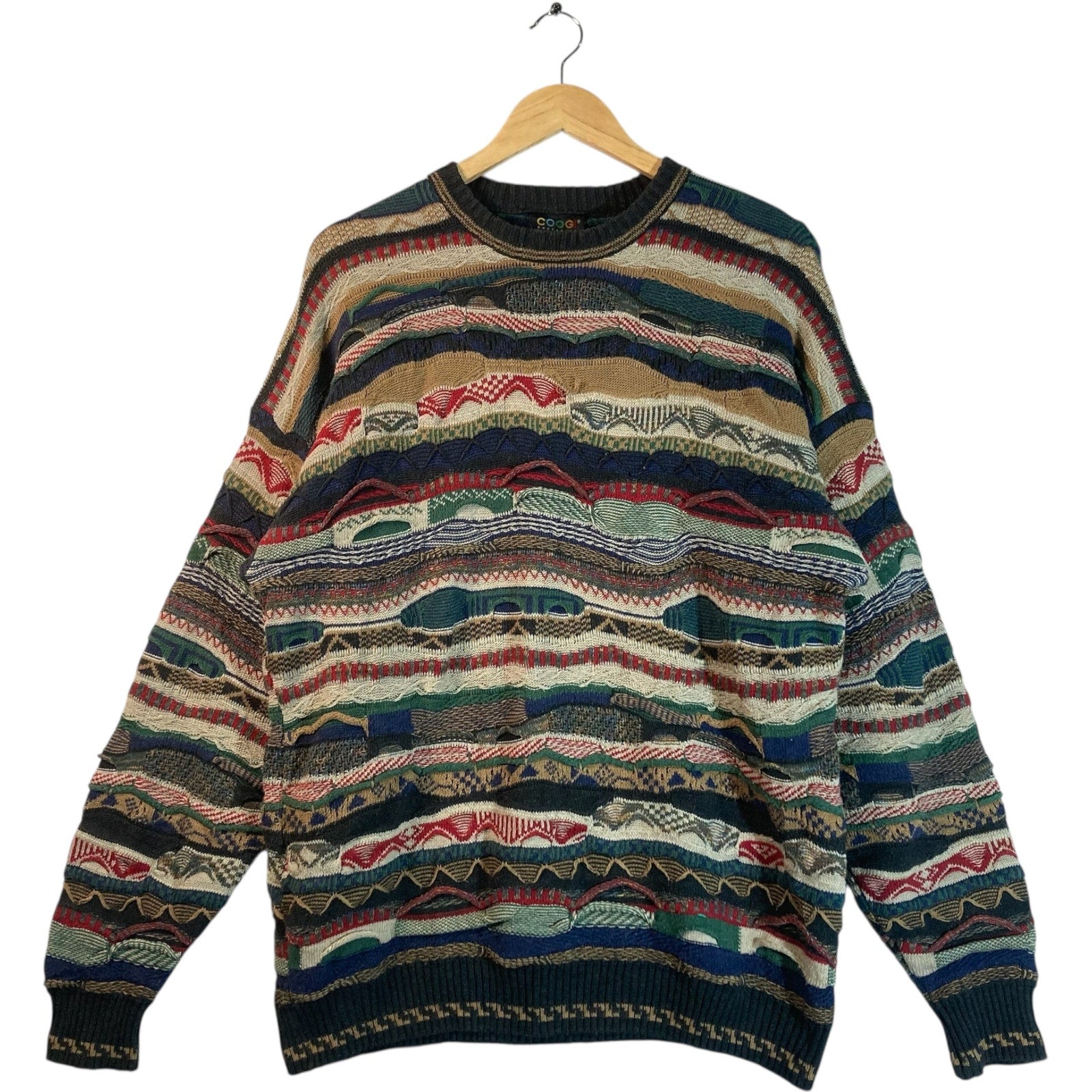 Vintage Coogi 3D Abstract Knit Sweater