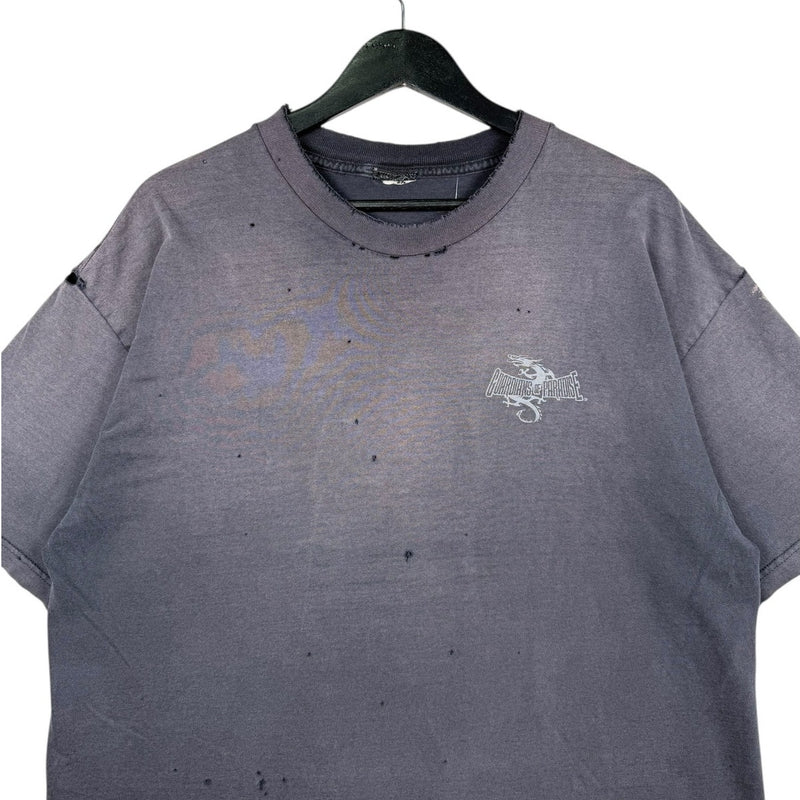 Vintage Dragon Tiger Yin Yang Distressed T-Shirt