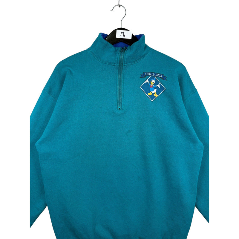 Vintage Disney Donald Duck Quarter Zip Pullover Sweatshirt