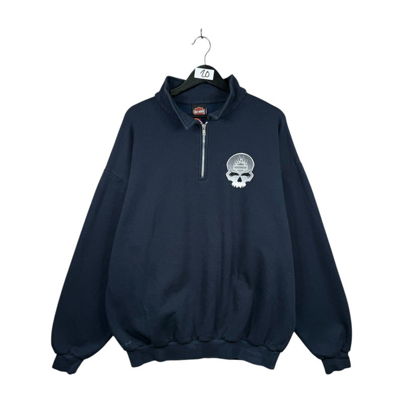 Vintage Harley Davidson Skull 1/4 Zip Sweatshirt