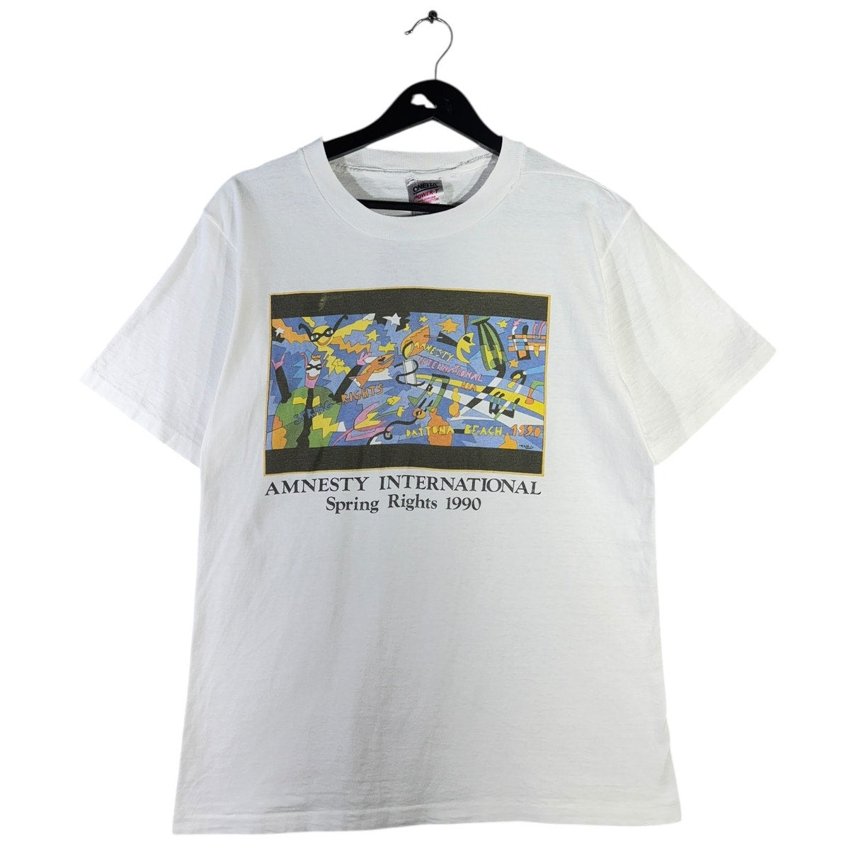Vintage Amnesty International Spring Rights Art T-Shirt 90s