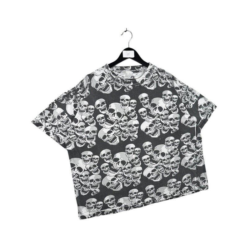 Vintage All Over Skull Print T-Shirt
