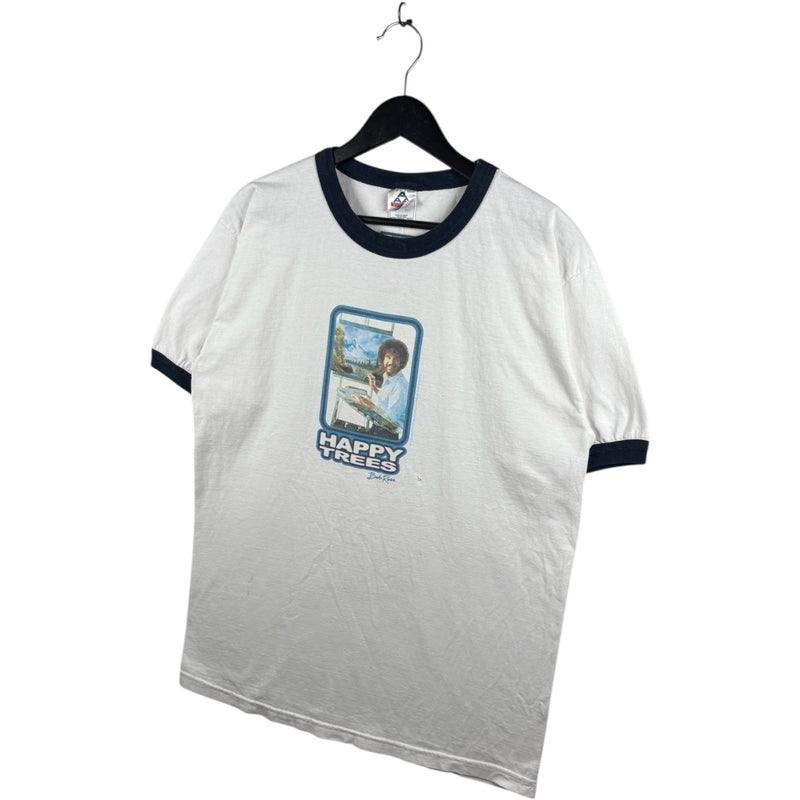 Vintage Bob Ross Happy Trees Ringer T-Shirt