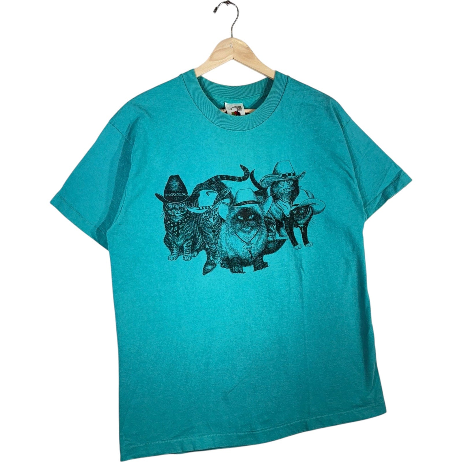 Vintage Cat In Hats Double Sided Art Tee