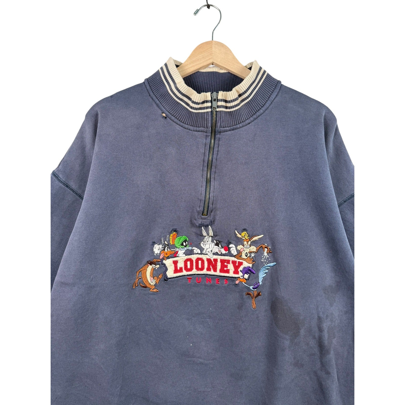 Vintage Warner Bros Looney Tunes 1/4 Zip Sweater