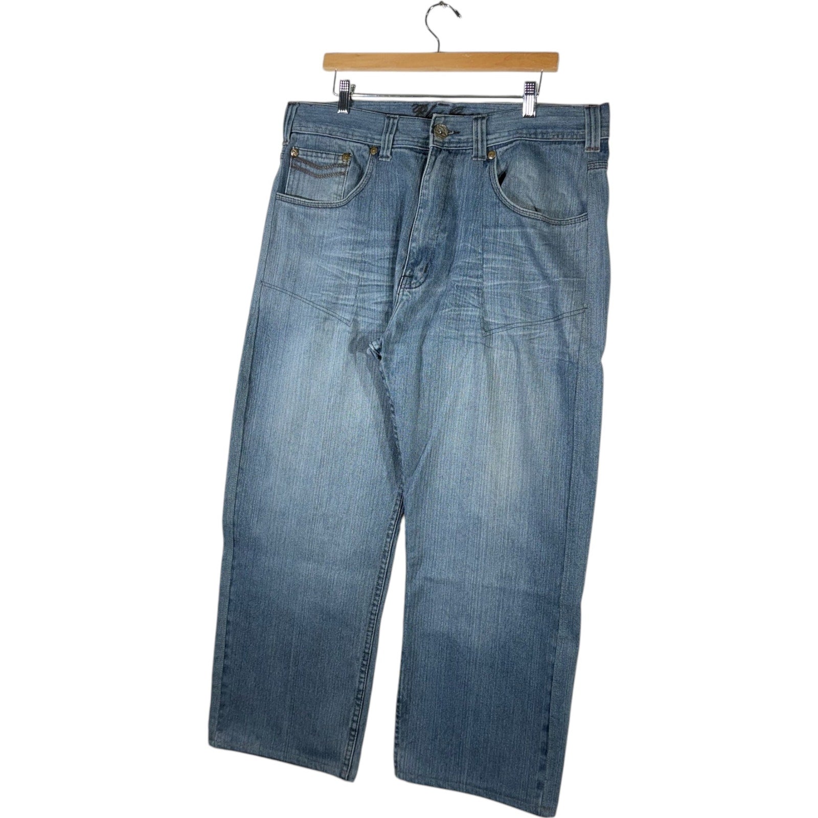 Vintage Blue Gear Wide Leg Denim Jeans 38 x 26
