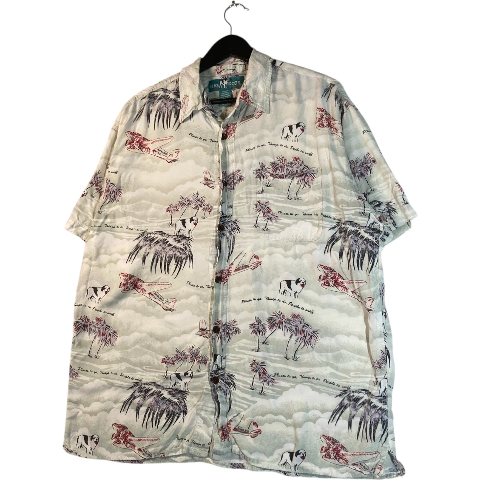Vintage Big Dogs Hawaiian Short Sleeve Button Up