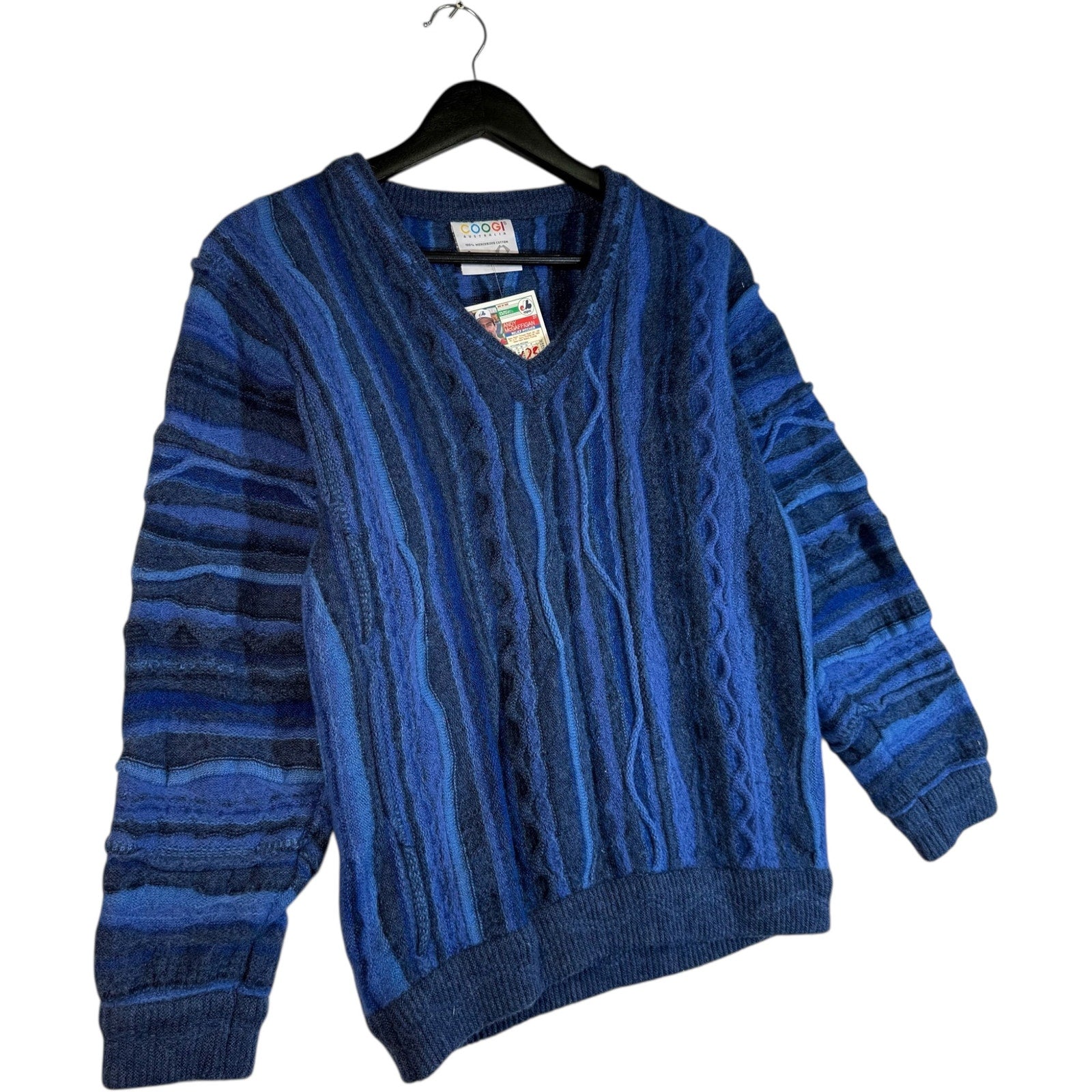 Vintage COOGI 3D Knit V-Neck Sweater