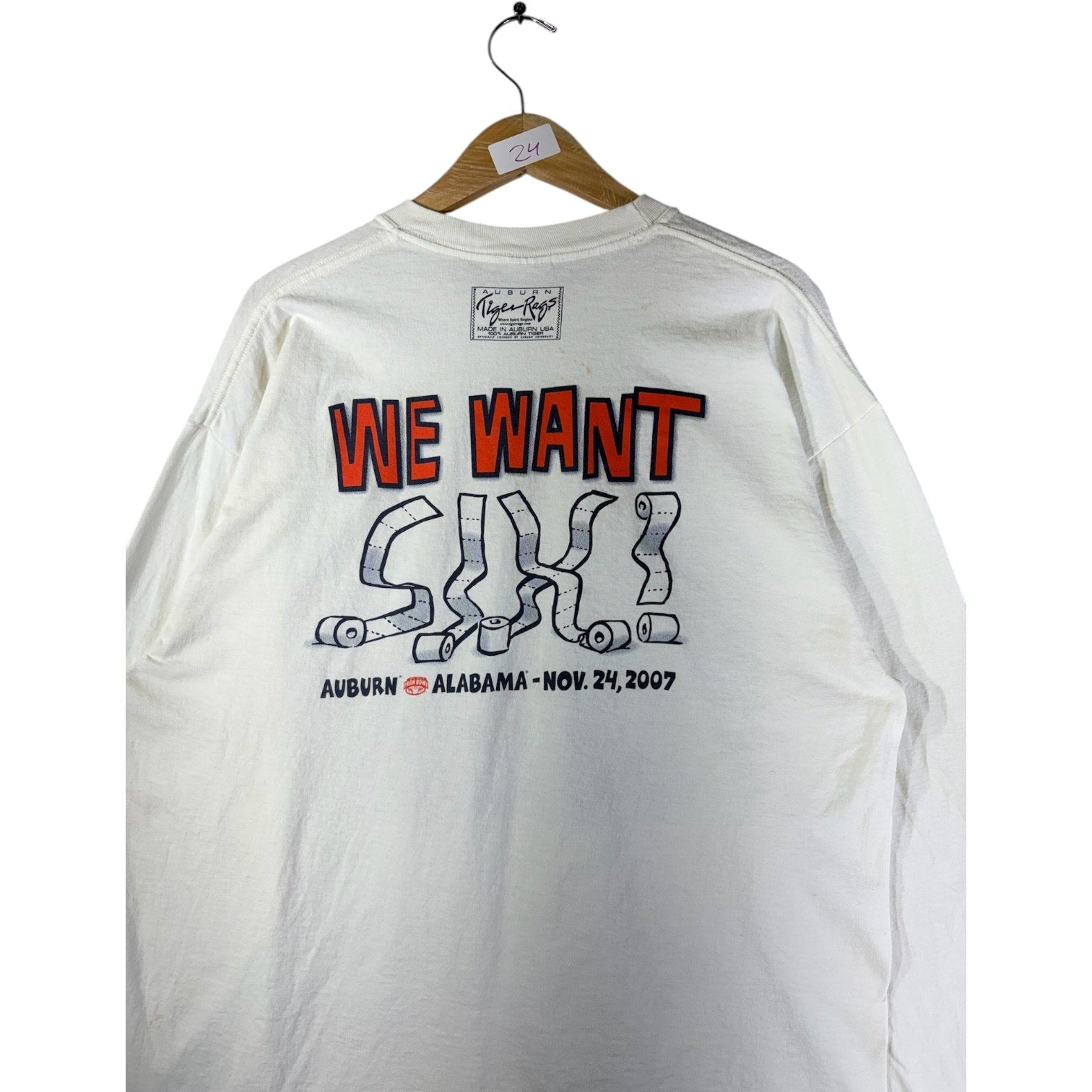 Vintage Auburn Tigers Five Rolls for the Tide Graphic Long Sleeve T-Shirt