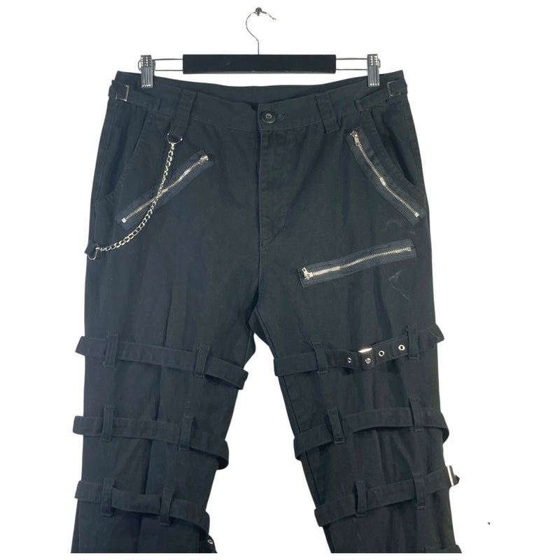 Vintage Gothic Chain Buckle Straps Cargo Pants 34x30