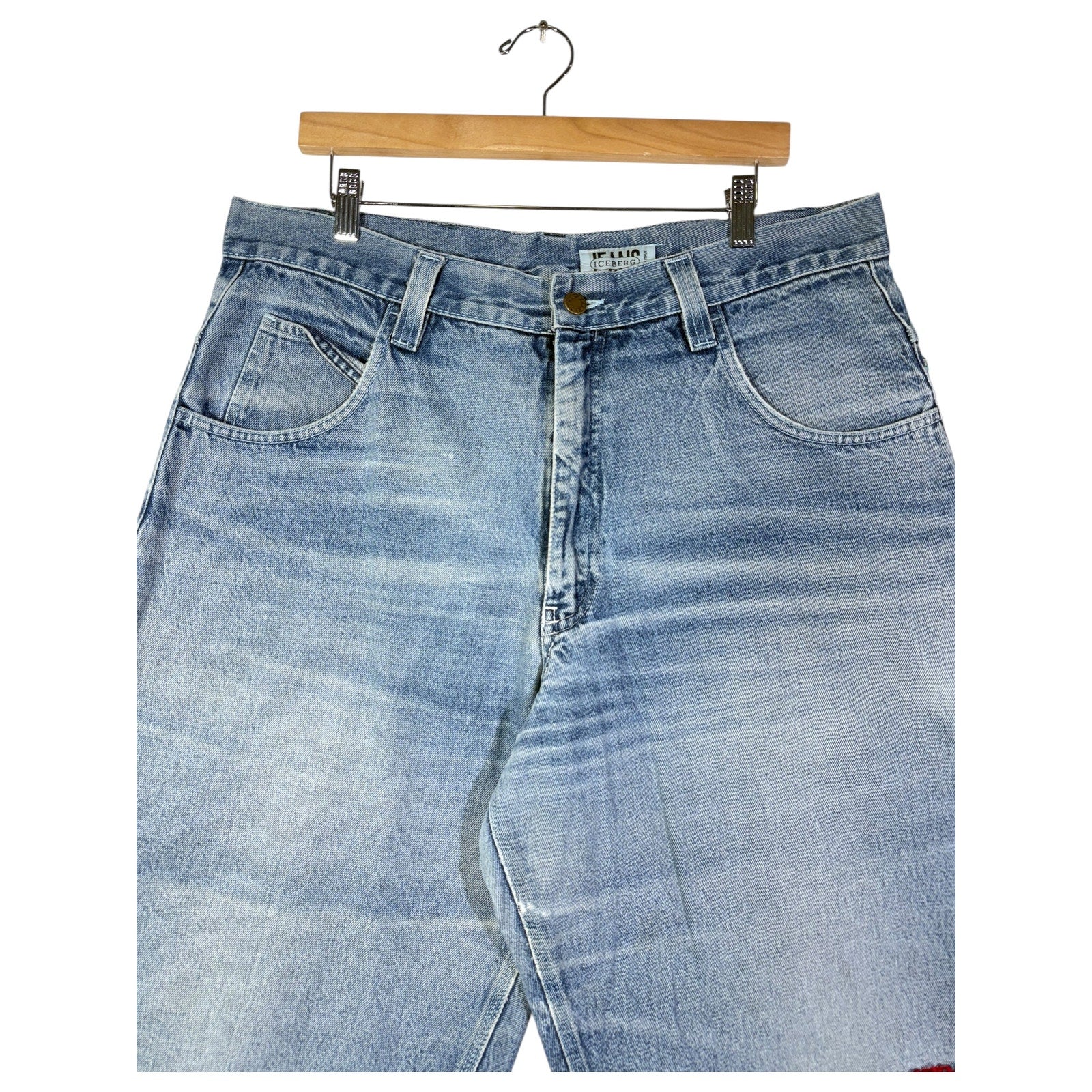 Vintage Iceberg Straight Leg Bermuda Jean Denim Shorts