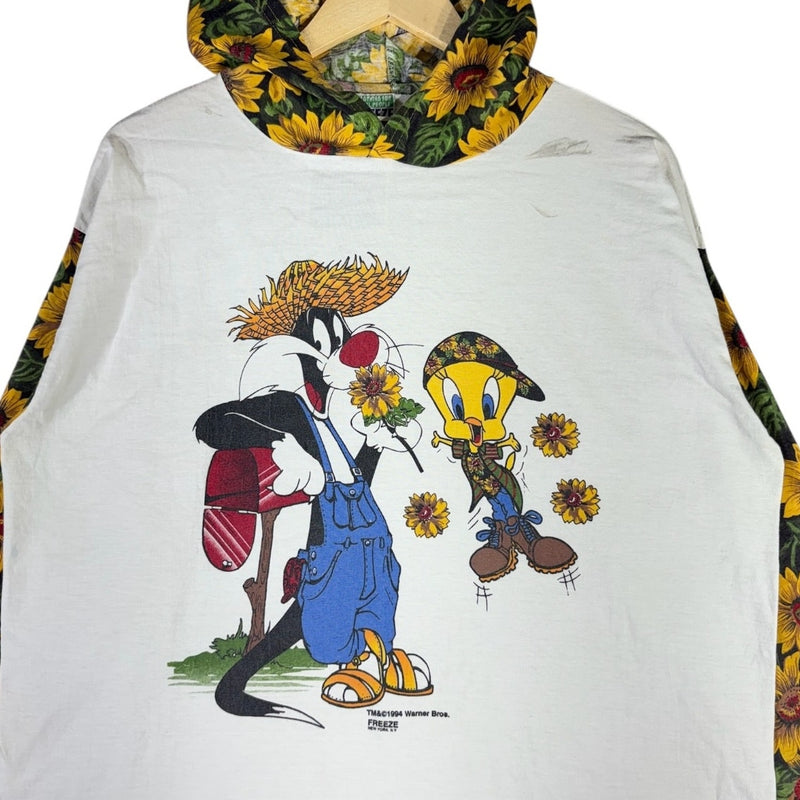 Vintage Looney Tunes Sylvester Tweety Sunflower Hoodie