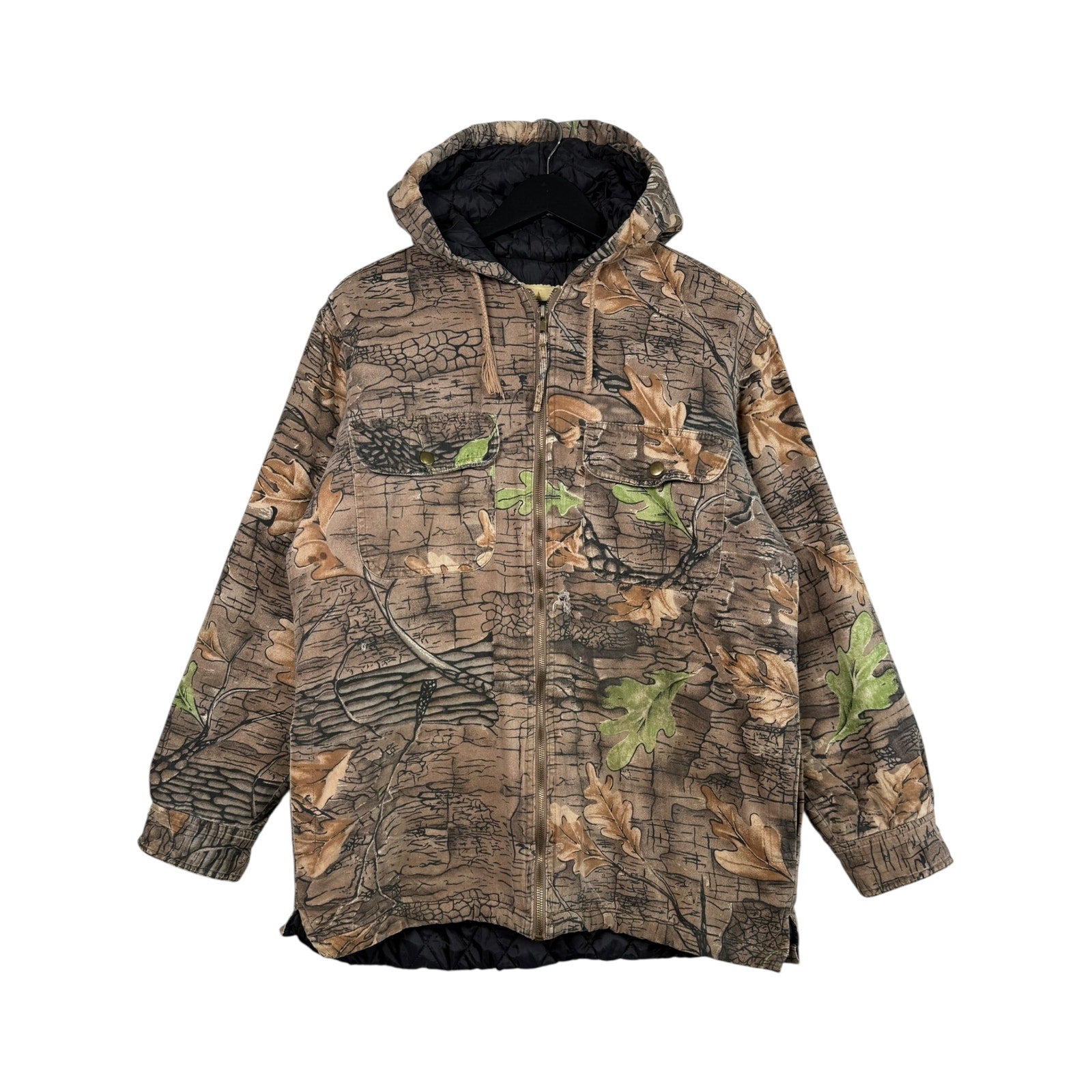 Vintage Real Tree Camouflage Full Zip Hooded Light Jacket