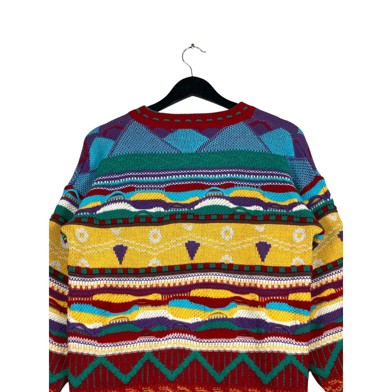 Vintage 3 Suisses Striped 3D Knit Sweater