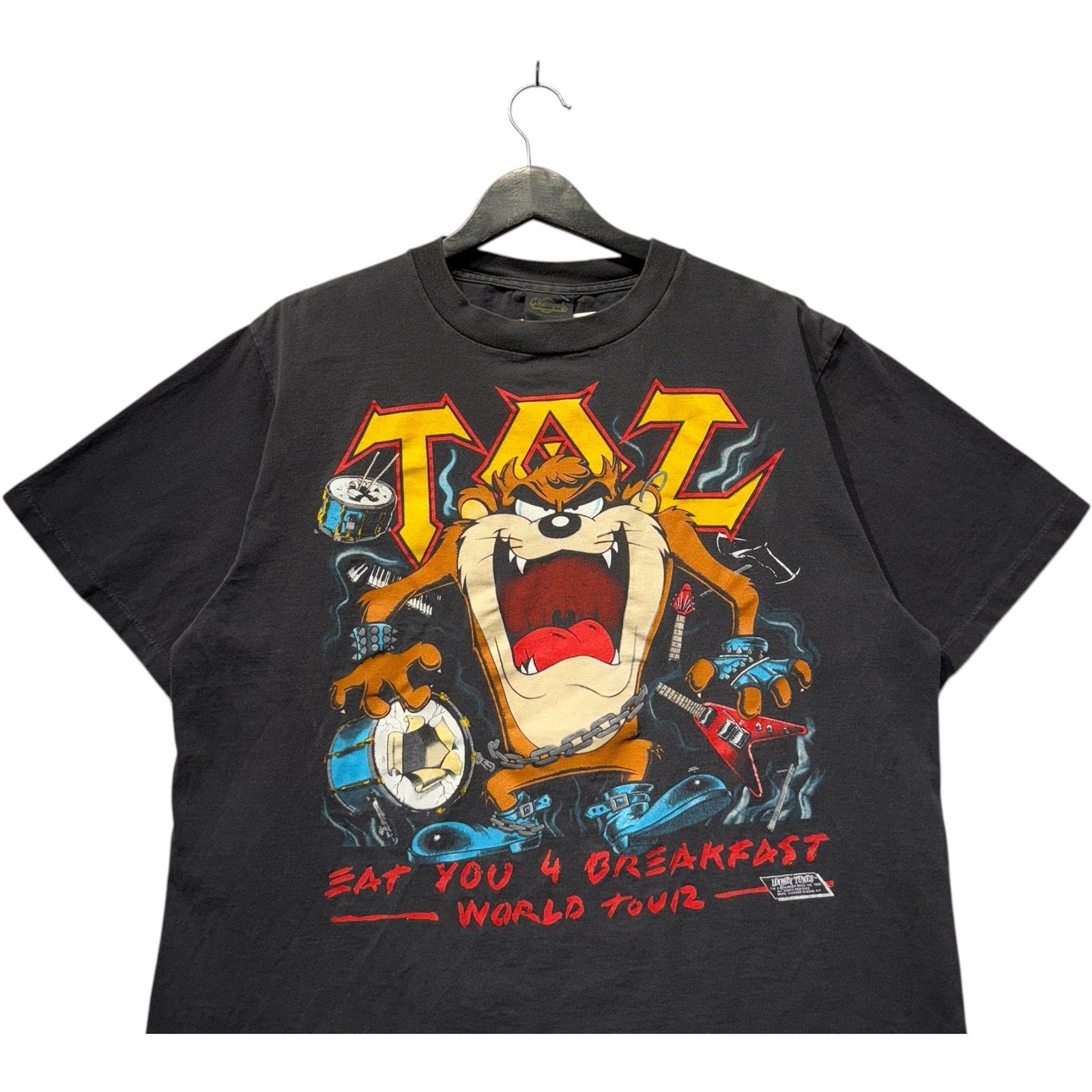 Vintage Looney Tunes Taz "Eat You 4 Breakfast" Humor Tee