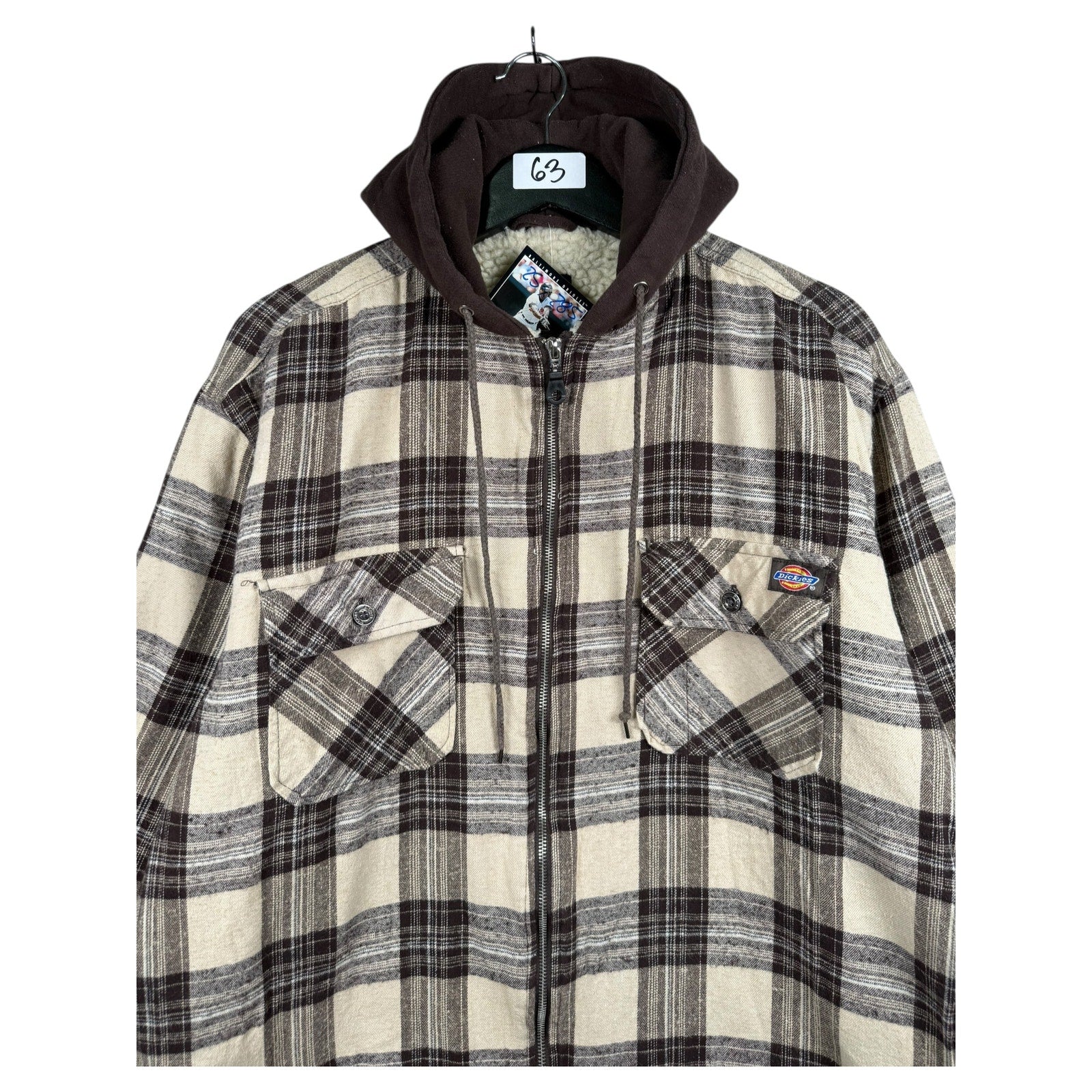 Vintage Dickies Plaid Sherpa Lined Hooded Shirt Jacket