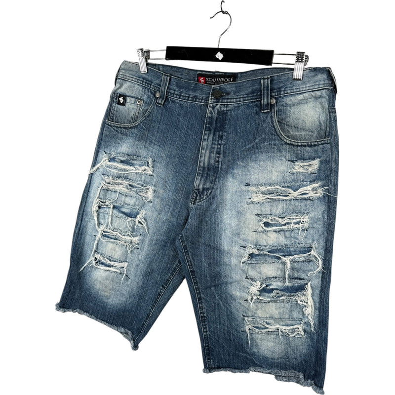 Vintage South Pole Utility Ripped Denim Shorts 40