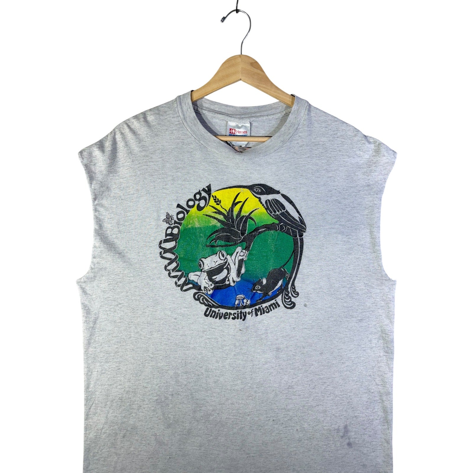 Vintage Hanes University Of Miami Biology Tank Top