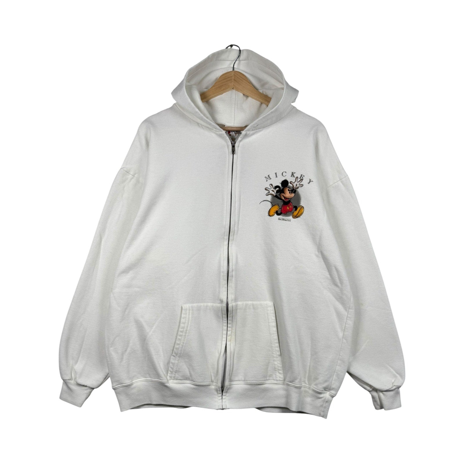 Vintage Mickey Mouse Mini Spellout Full Zip Hoodie