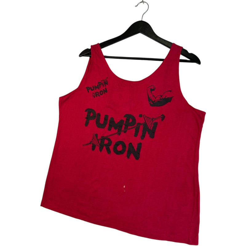 Vintage Pumpin Iron Spellout Tank Top