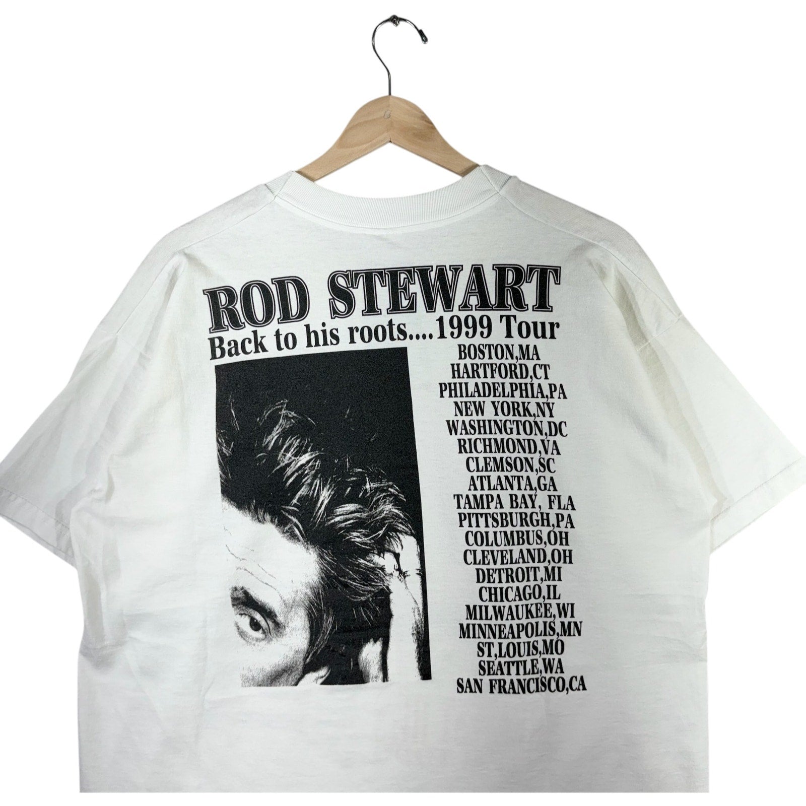 Vintage Rod Stewart Back To His Roots Tour 90s Music Tee