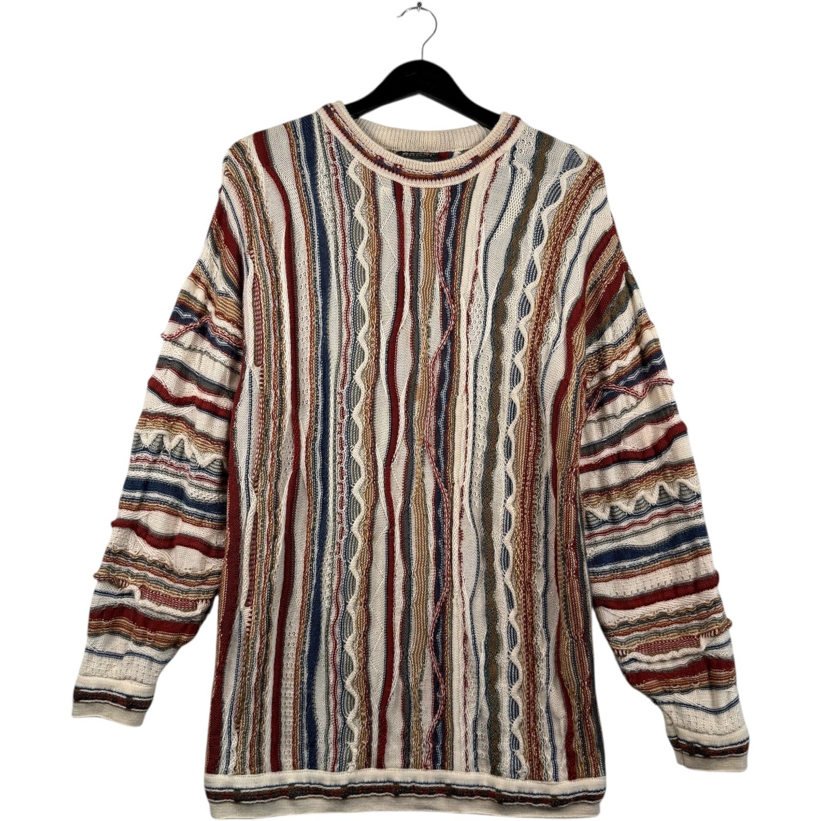 Vintage Coogi 3D Knit Striped Textured Sweater
