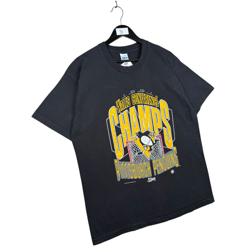 Vintage Pittsburgh Penguins NHL Whales Conference T-Shirt 1991