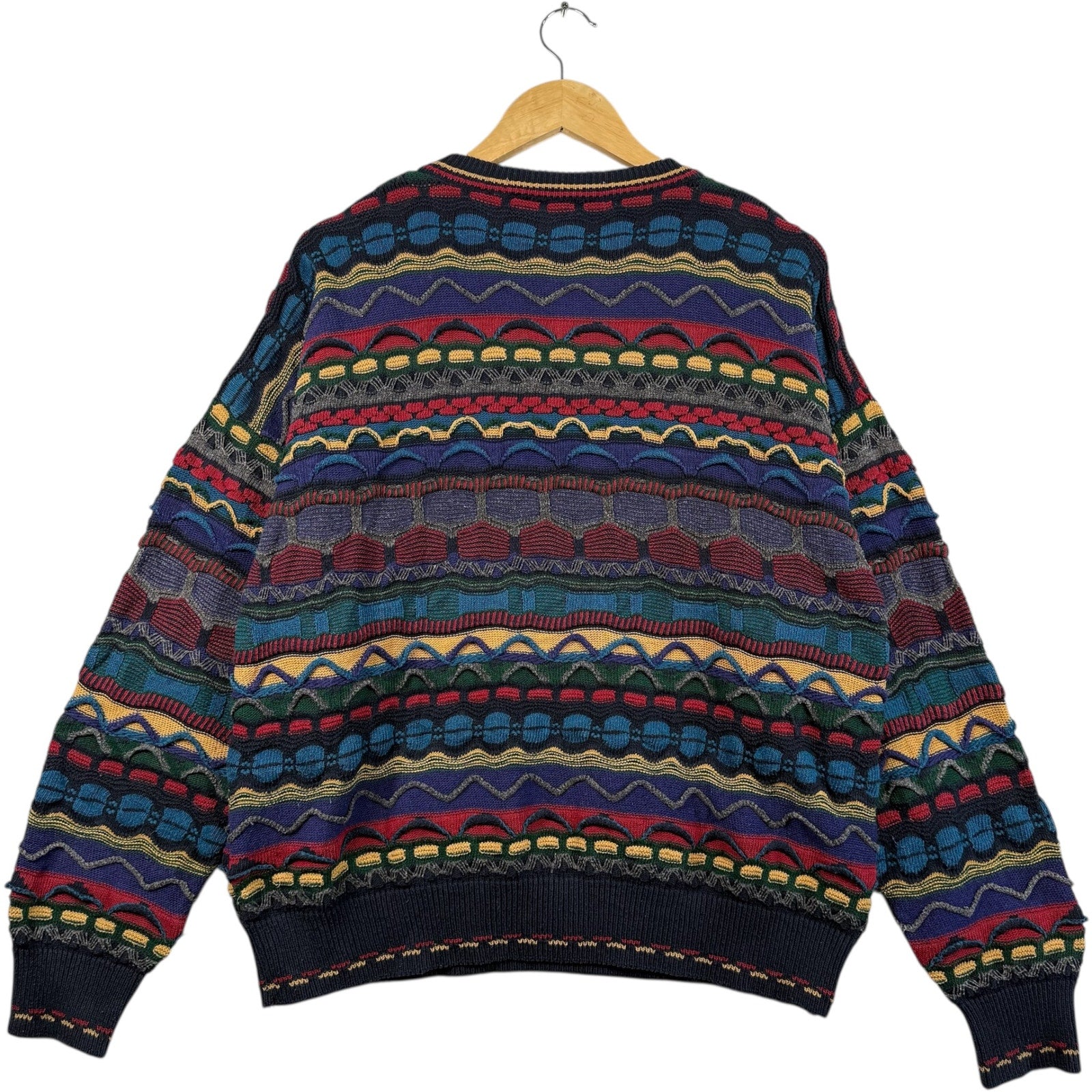 Vintage Coogi 3D Knit Striped Textured Sweater