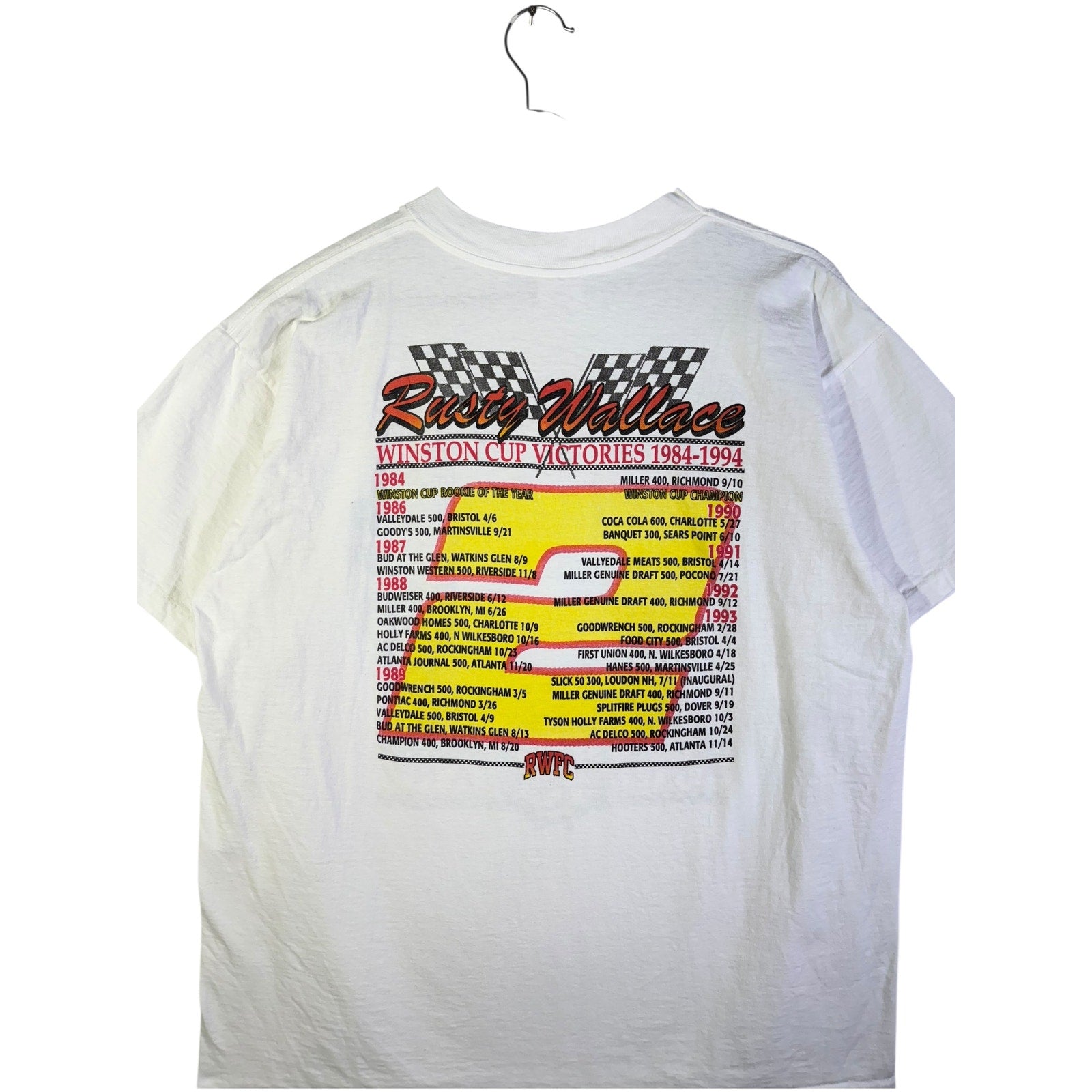 Vintage Rusty Wallace NASCAR Ten Year Anniv Racing T-Shirt