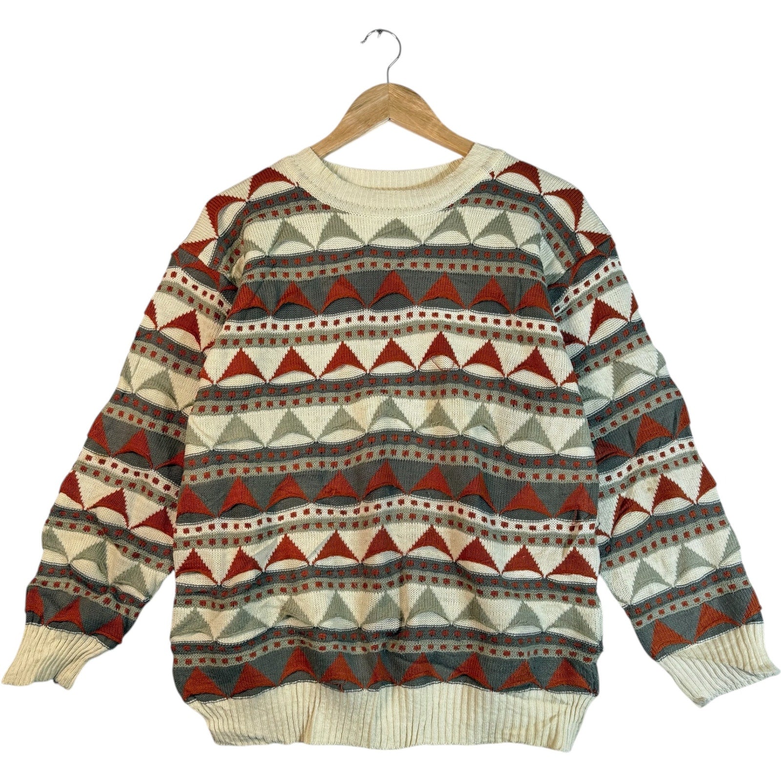 Vintage Triangle Shapes Knit Sweater