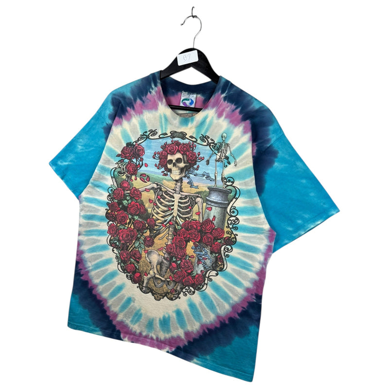 Vintage Dead Skeleton Roses Tie Dye T-Shirt