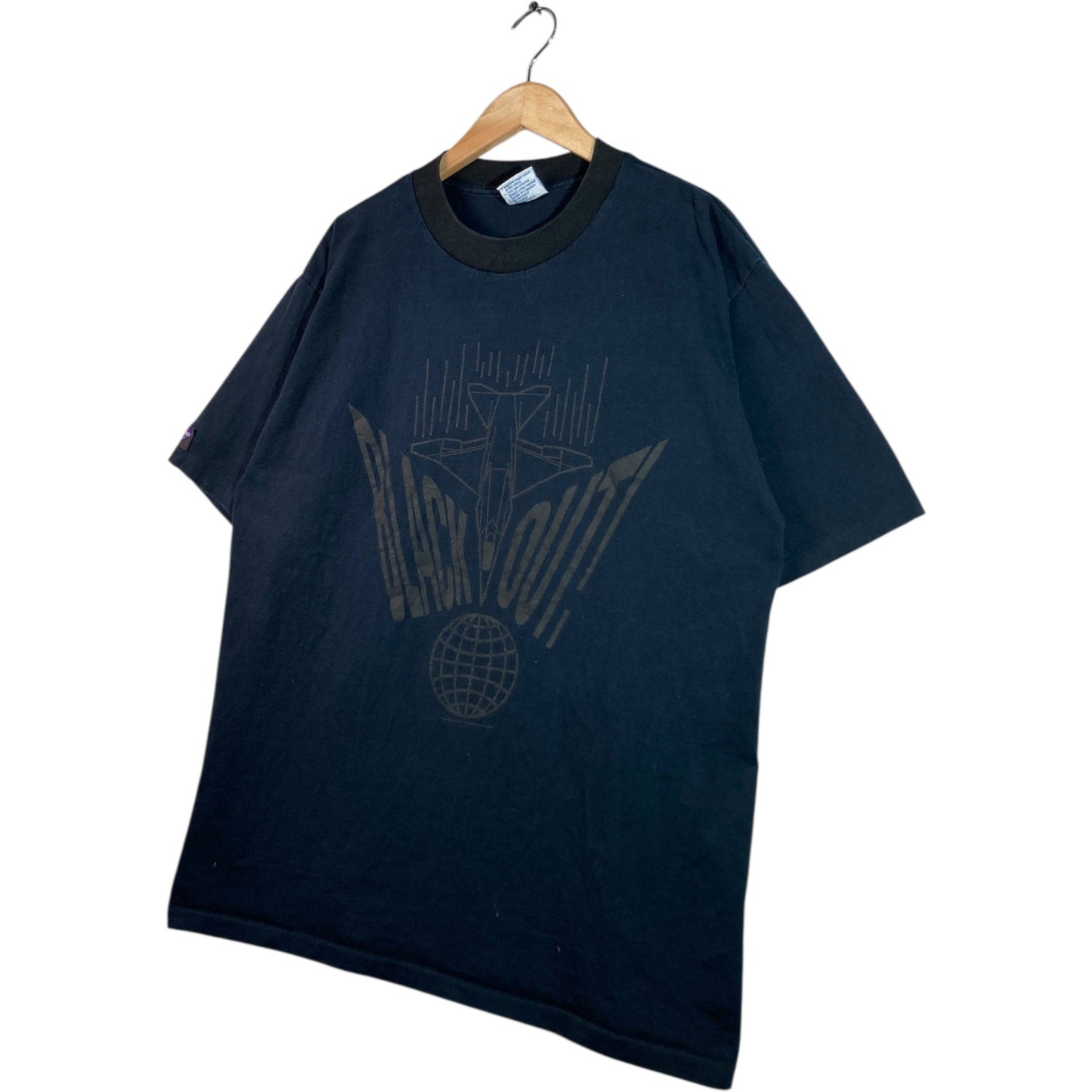 Vintage Black Out Stealth Bomber Plane Graphic T-Shirt