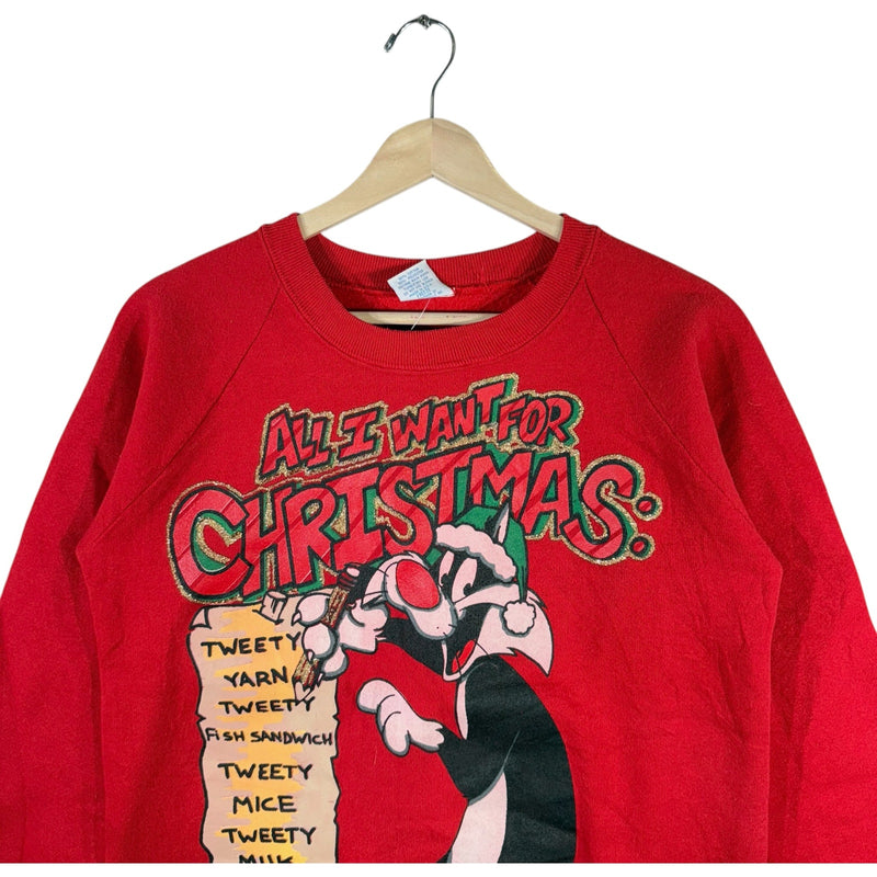 Vintage Slyvester the Cat "All I Want for Christmas" Crewneck Kids
