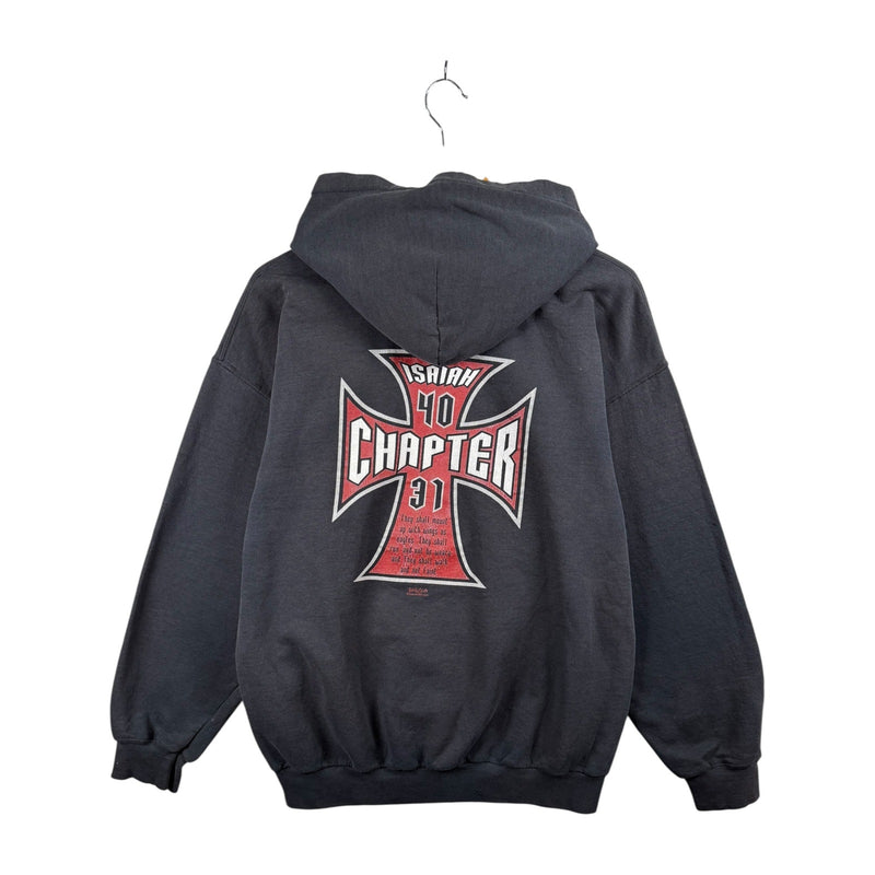 Vintage Christian Eagle Graphic Print Hoodie