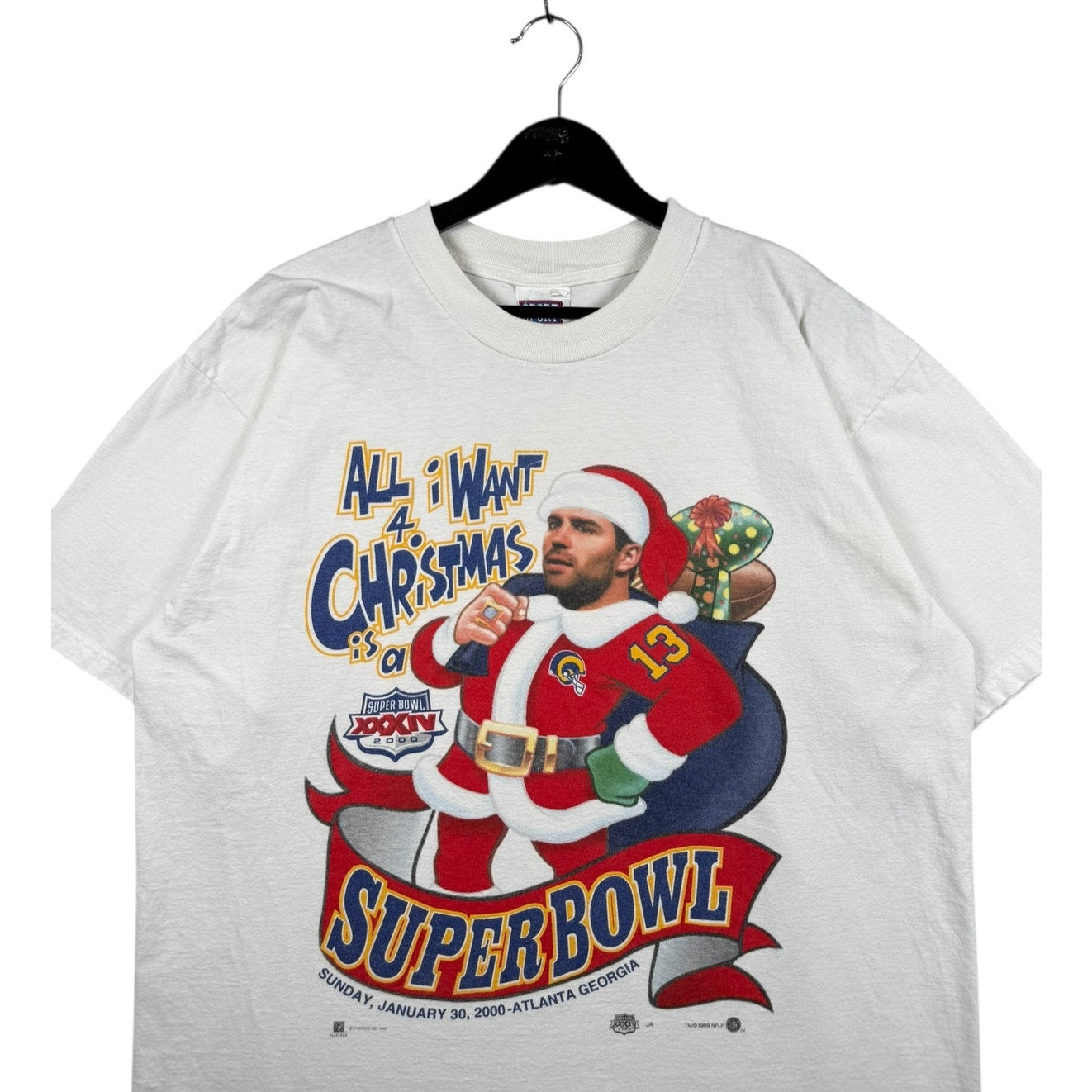 Vintage Super Bowl XXXIV Christmas Santa T-Shirt