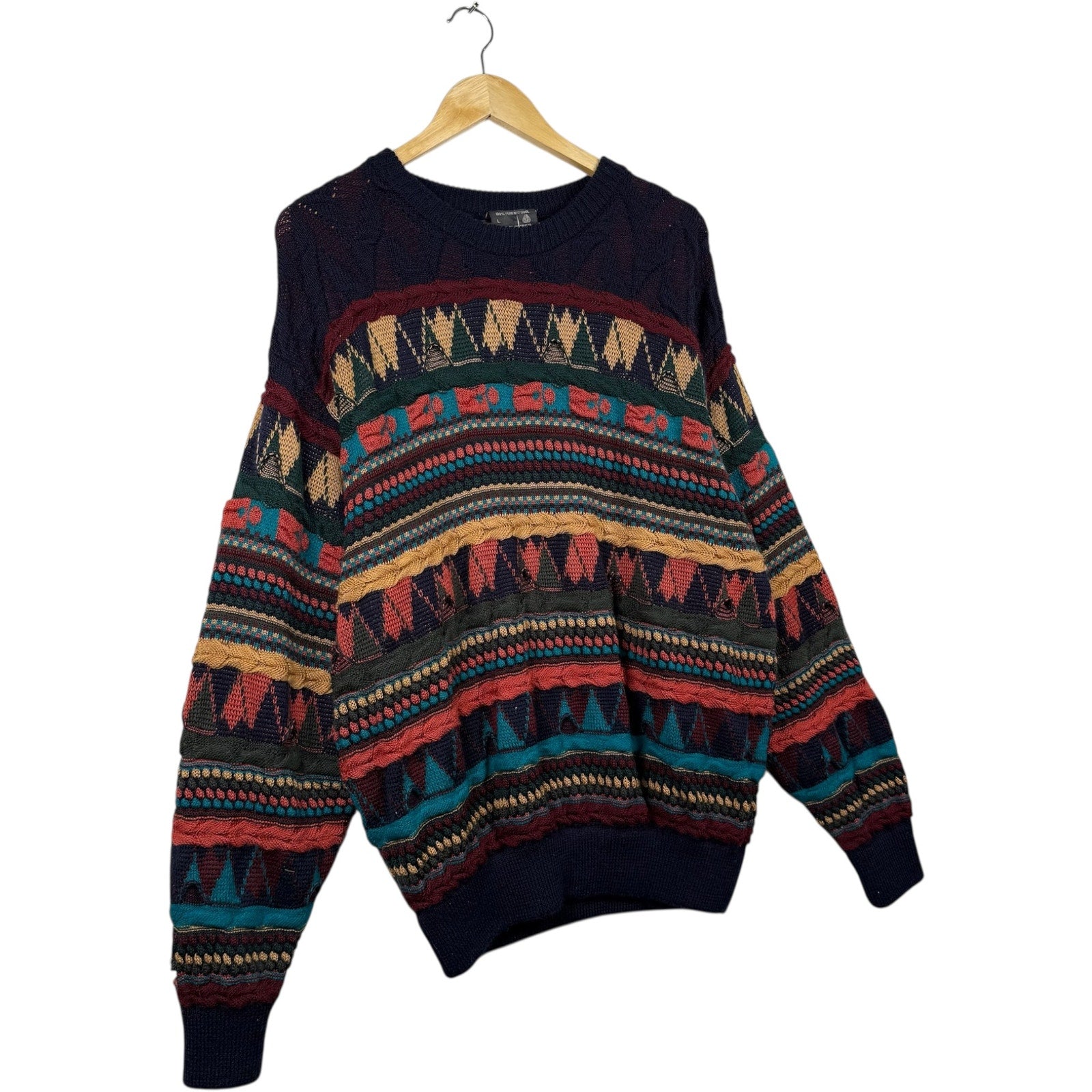Vintage Coogi 3D Knit Striped Textured Sweater