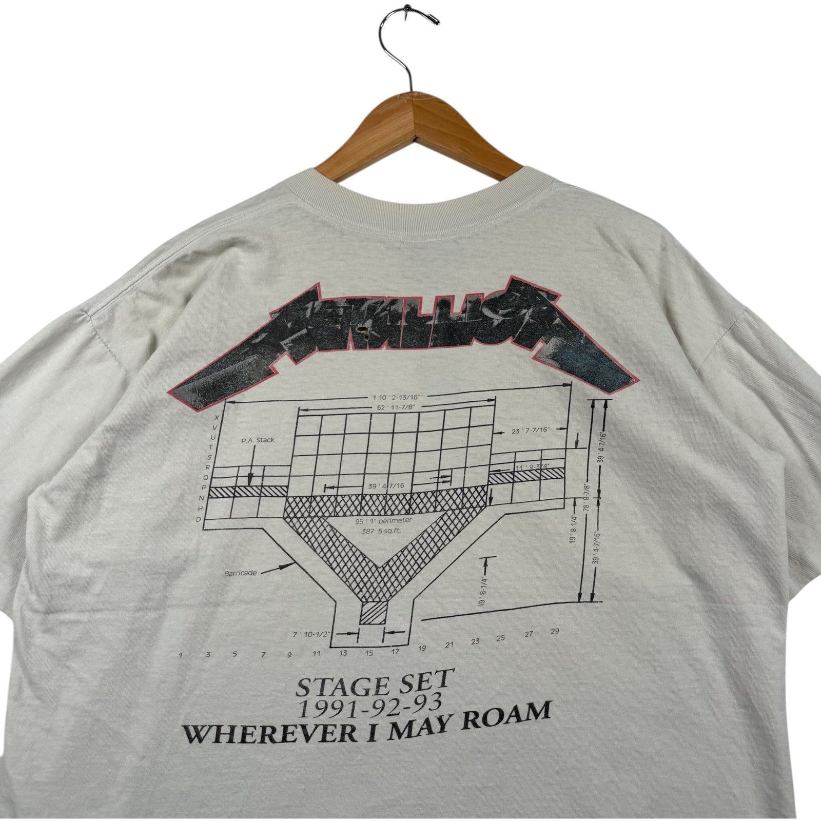 Vintage Metallica Wherever I May Roam Stage Set Tee 1991