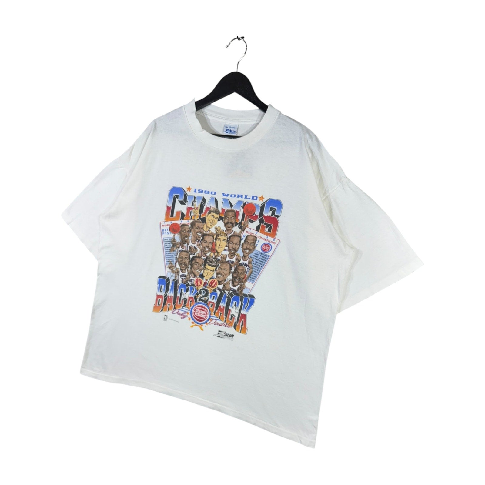 Vintage Detroit Pistons Back 2 Back Champs NBA T-Shirt 90s
