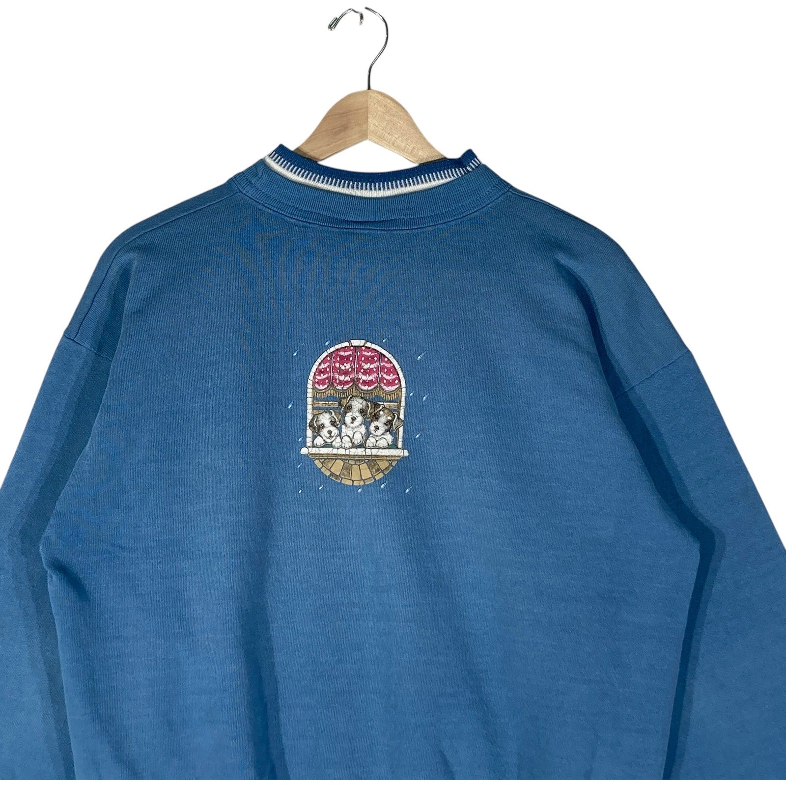Vintage Puppies And Kittens On A Windowsill Crewneck
