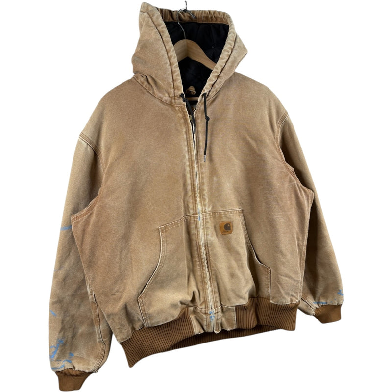 Vintage Carhartt Insulated Active Hoodie Full Zip Workwear Jacket