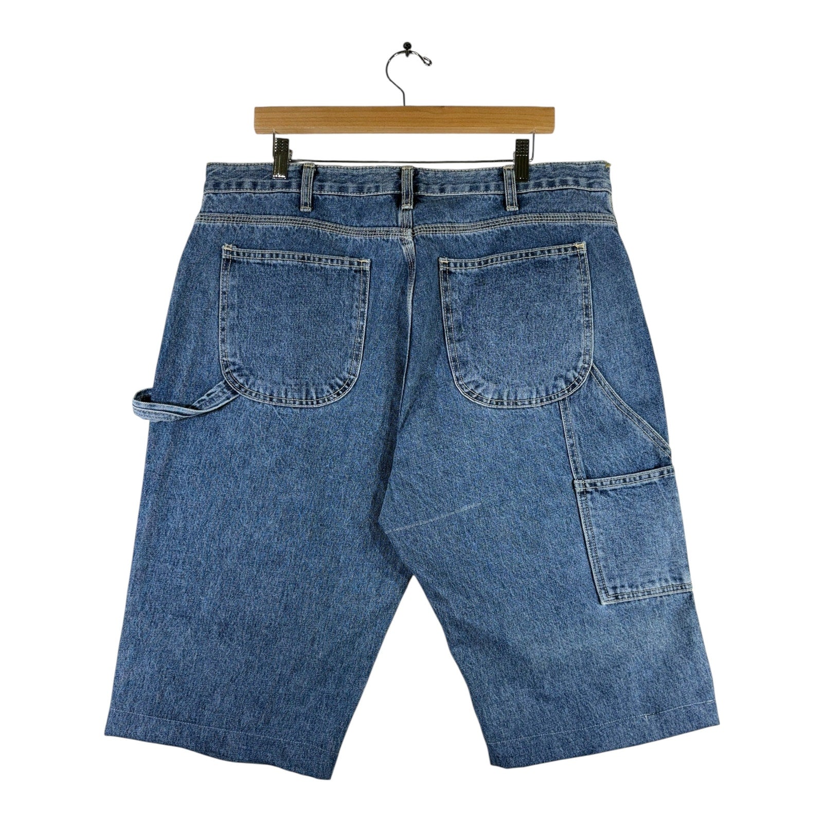 Vintage Tara By Motion Patchwork Denim Cut & Sew Carpenter Shorts 38