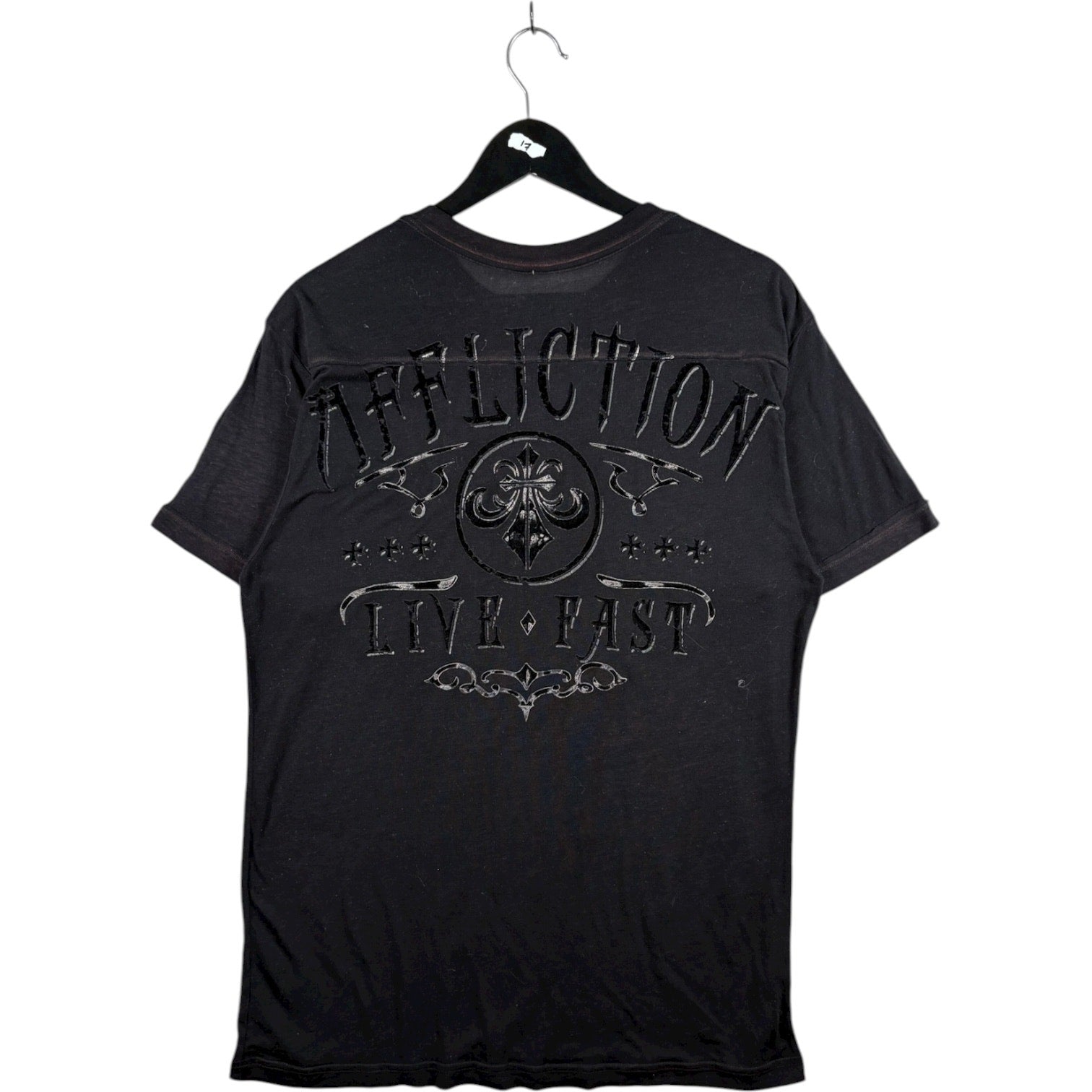 Vintage Affliction Live Fast Monochrome Print T-Shirt