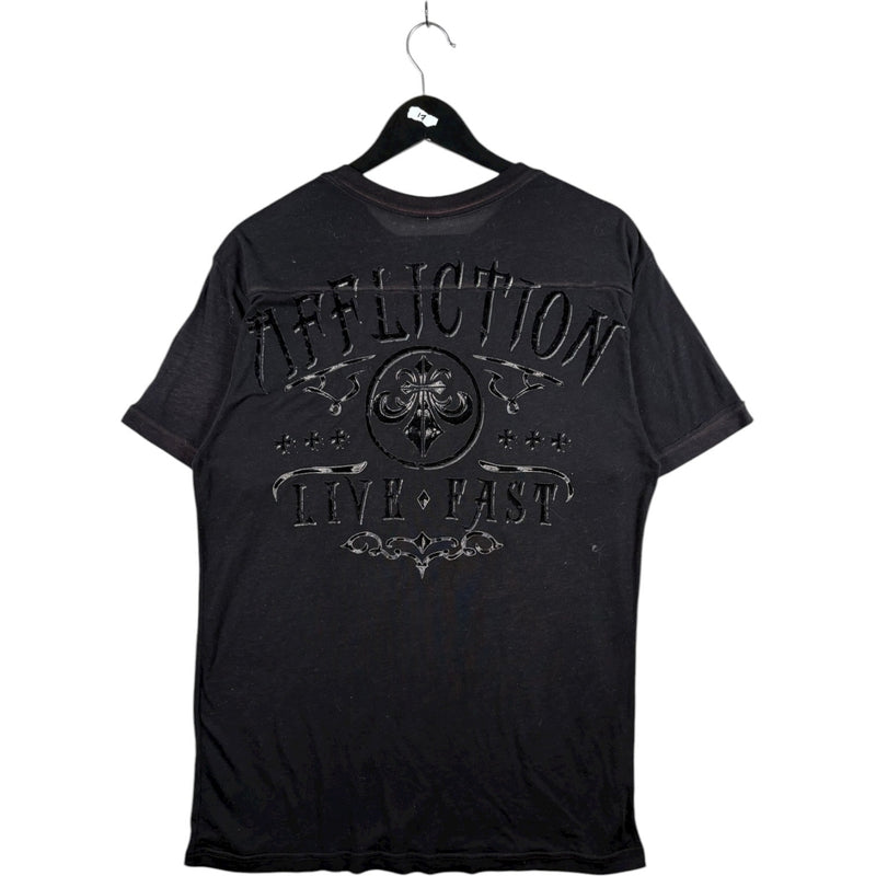 Vintage Affliction Live Fast Monochrome Print T-Shirt