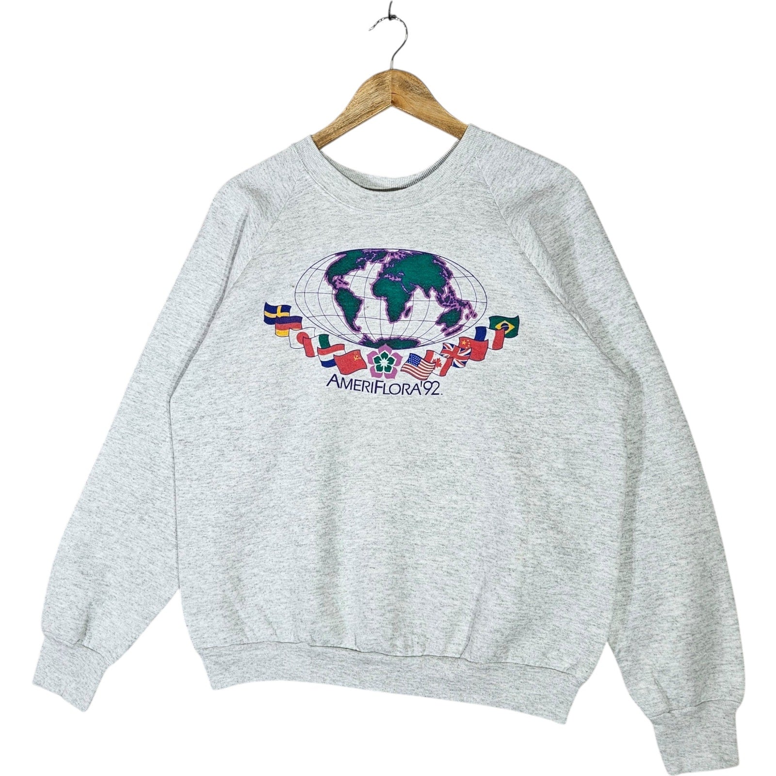 Vintage AmeriFlora '92 Global Flags Crewneck