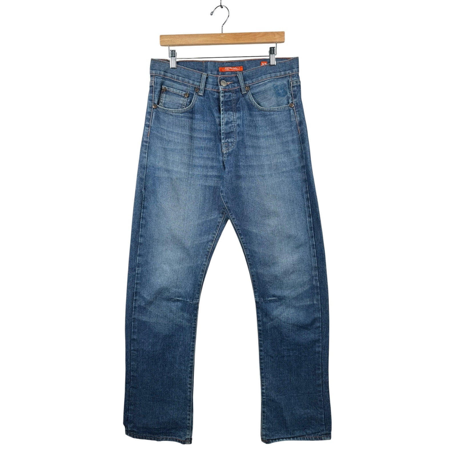 Vintage Ed Hardy Tiger Embroidered Pockets Denim Jeans 32