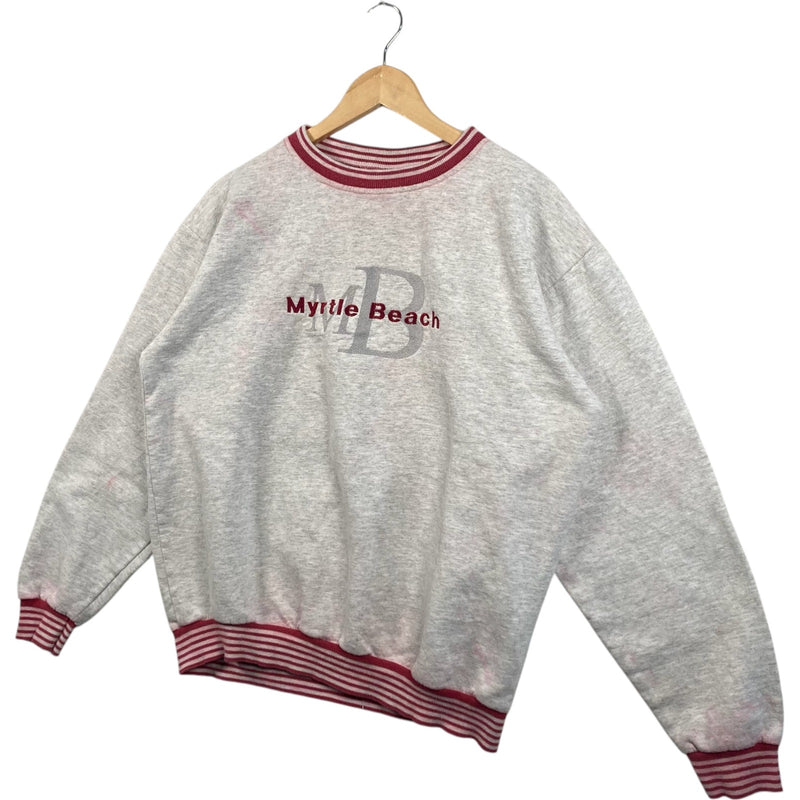 Vintage Myrtle Beach Spellout Embroidered Souvenir Crewneck