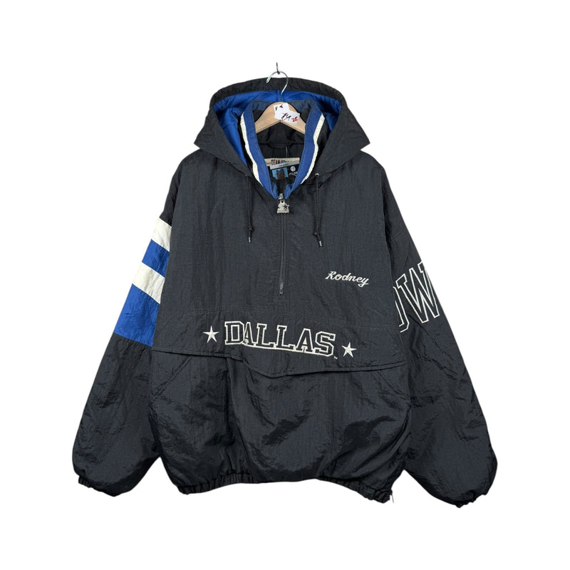 Vintage Starter Dallas Cowboys NFL Quarter Zip Hooded Jacket